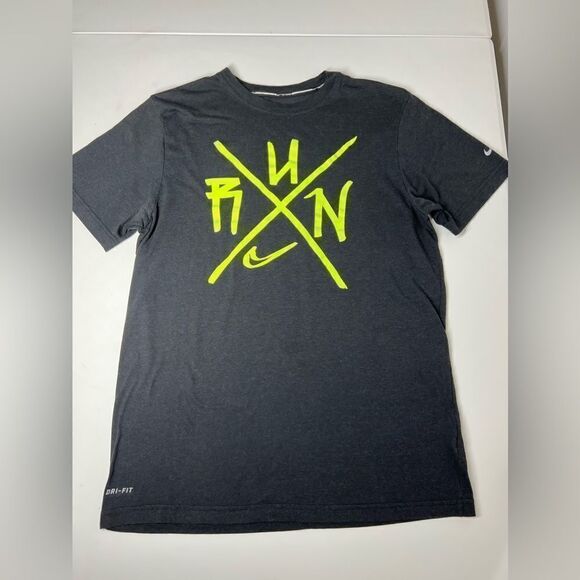 Nike Tshirt Black Men Faded Run Dri Fit Size M - Picture 3 of 6